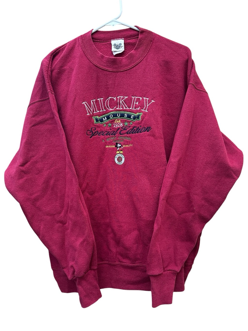 Vintage Disney Wine Red Mickey Mouse Special Edition Crewneck